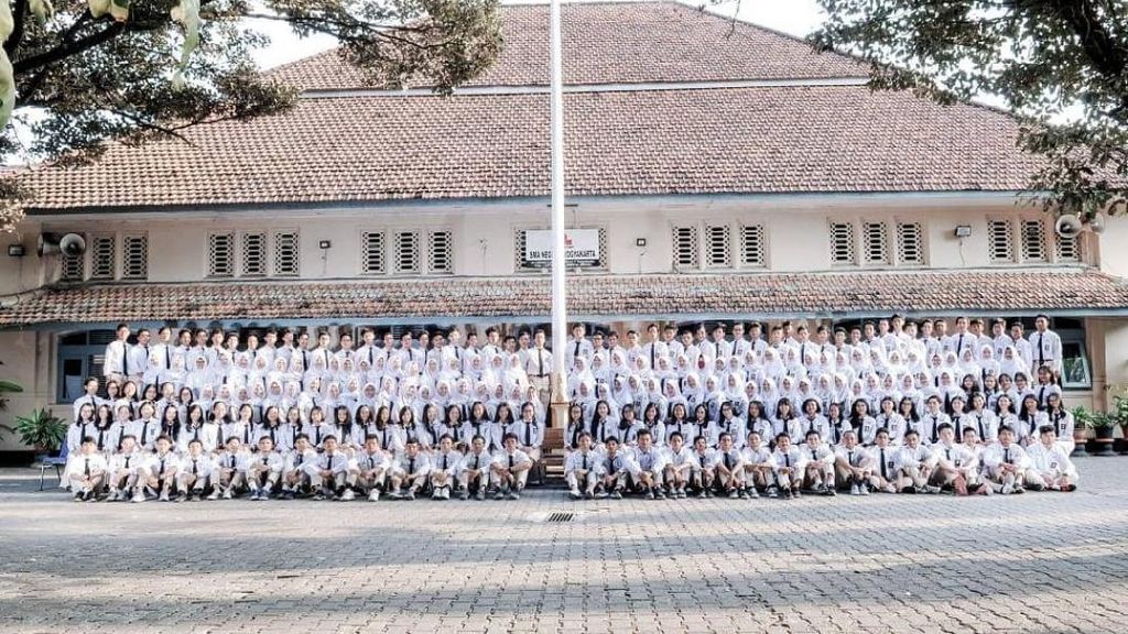 Sekolah terbaik urutan ke-7 ditempati oleh SMAN 3 Yogyakarta. Sekolah ini memiliki nilai rerata mencapai 616,584. Foto: Screenshot Instagram